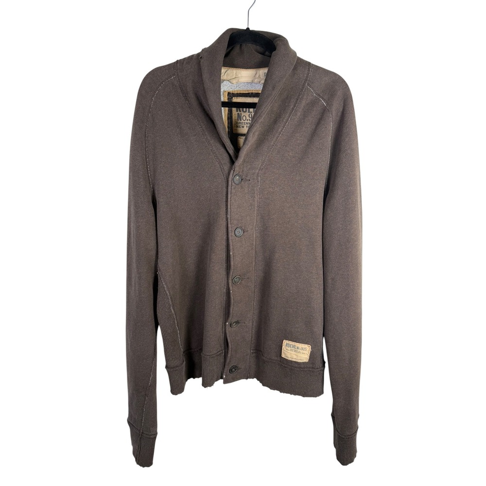 Reuhl 925 Vintage Y2K Men's Distressed Shawl Cardigan Sweatshirt Size XL